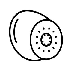 Kiwi fruit outline vector illustration healthy food tropical fruit diet nutrition drawing icon fresh 