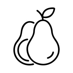 Pear fruit illustration vector graphic design, healthy food, fresh fruit, organic, outline, icon, drawing
