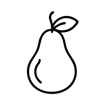 recommend clip art: Pear fruit outline vector drawing, healthy food icon, simple line art illustration, pear clip art