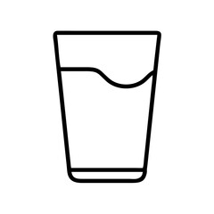 Glass of water vector icon illustration, drink water concept, fresh and clean water, hydration icon design