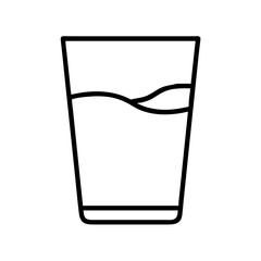 Glass of water vector icon illustration, drink water concept, fresh water, health, hydration, thirst, clear water