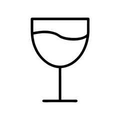 Wine glass vector icon illustration for bar restaurant menu drink list and celebration design element icon 