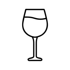 Wine glass vector illustration, drinkware outline drawing for wine tasting and beverage presentation design