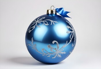 blue christmas ball, isolated on white background