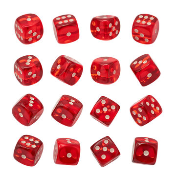 Isolated Red Dice Collection