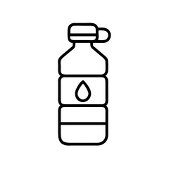 Outline water bottle icon vector illustration for hydration and refreshment concept design element isolated