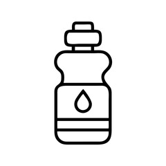 Outline water bottle vector icon illustration for hydration and fitness related designs and graphics use case