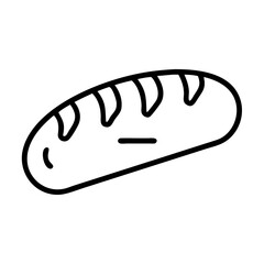 Vector line art illustration of loaf of bread bakery food fresh baked goods for breakfast or lunch 