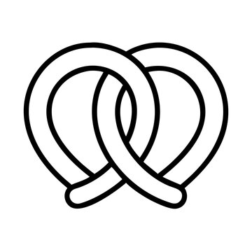 recommend clip art: Pretzel outline vector drawing of german baked snack food for oktoberfest and bakery design element graphic