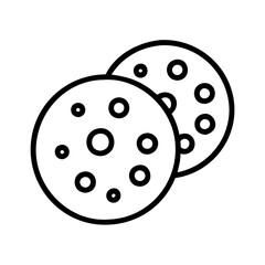 Delicious chocolate chip cookies vector illustration for baking dessert snack and treat designs is perfect