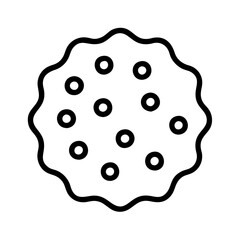 Chocolate chip cookie vector icon illustration, delicious bakery snack, dessert, food, sweet treat design 