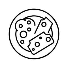 Delicious cheese and pancake breakfast food vector line art design illustration for restaurant menu and recipe 