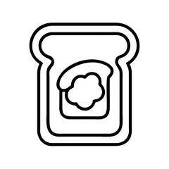 Toast with jam vector icon breakfast food outline illustration simple drawing for kids coloring book 