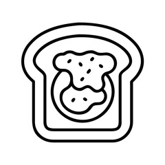 Toast with jam vector icon breakfast food illustration outline drawing simple design bakery cafe menu px