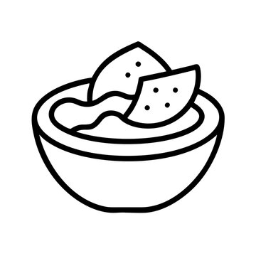 Bowl of tortilla chips and dip vector illustration for snack food and appetizer designs and culinary projects