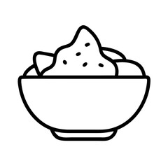 Bowl of delicious food vector illustration, food bowl icon, food bowl drawing, food bowl image vector art