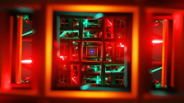 Changing shapes with abstract strobe lights in seamless VJ video loop