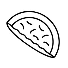 Watermelon slice outline vector drawing for summer fruit illustrations and graphic design elements, food icon 