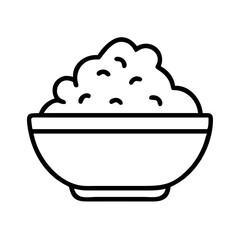 Bowl of rice vector icon illustration for asian food rice bowl dish cuisine and healthy eating concept