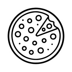 Delicious pepperoni pizza vector graphic with a slice missing for restaurant menu and food design 