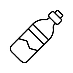 Outline vector drawing of a bottle for liquid product design element and marketing material use case of bottle 