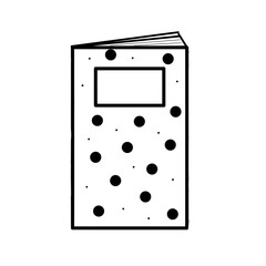 llustration of a notebook with polka dots and a spiral. Perfect for school supplies, stationery or design