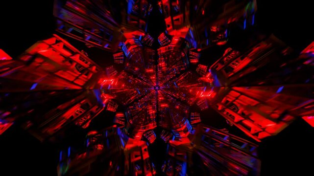Changing abstract shapes with strobe lights in a seamless VJ background loop