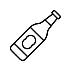 Outline drawing of a glass bottle for beer or beverage with label vector illustration design px
