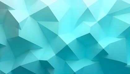 Obraz premium Abstract 3D render of triangles in shades of teal, blue, and white, creating a geometric pattern with a modern, minimalist aesthetic, soft diffused lighting