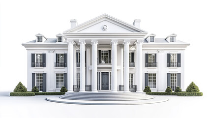 Obraz premium grand colonial style mansion with white columns and elegant symmetry