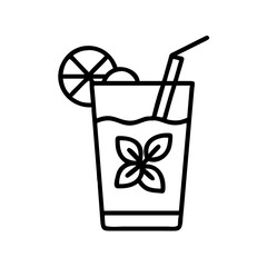 Refreshing mojito cocktail with lime and mint vector illustration summer drink isolated icon design