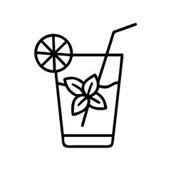 Refreshing mojito cocktail vector illustration with lime and mint for summer drink design needs