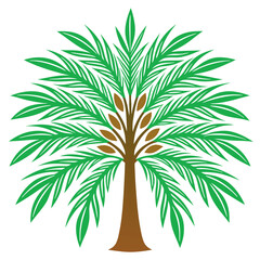 Obraz premium Date-tree-illustration-vector-design-with-a-white background. 
