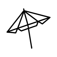 Summer beach umbrella vector illustration for summer vacation and travel design, summer holiday icon design