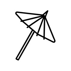 Cocktail umbrella drink parasol vector icon summer beach party decoration drawing illustration design 