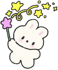 마법봉을 든 토끼 일러스트 스티커