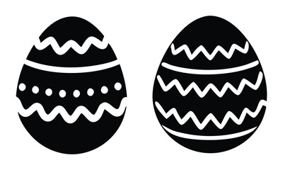 Easter Eggs Silhouette Vector, Eggs Vector illustration set, Cute spring graphic set