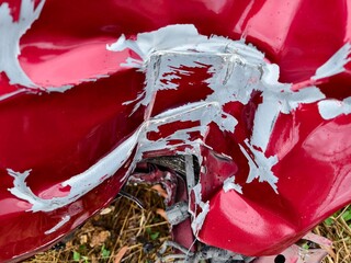 Abandoned cars after accidents in a dense overgrown setting