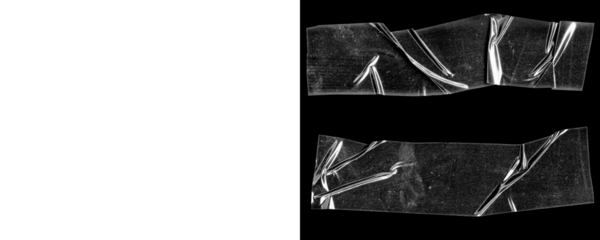 Retro Tape Overlays – Wrinkled Clear Tape PNG for Posters & Art Isolated on a Transparent Background