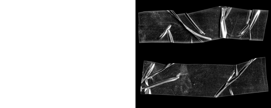 Retro Tape Overlays – Wrinkled Clear Tape PNG for Posters & Art Isolated on a Transparent Background