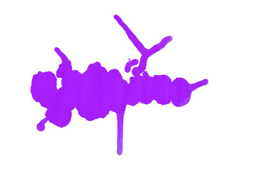 Purple hand painter watercolor stain texture background transparent