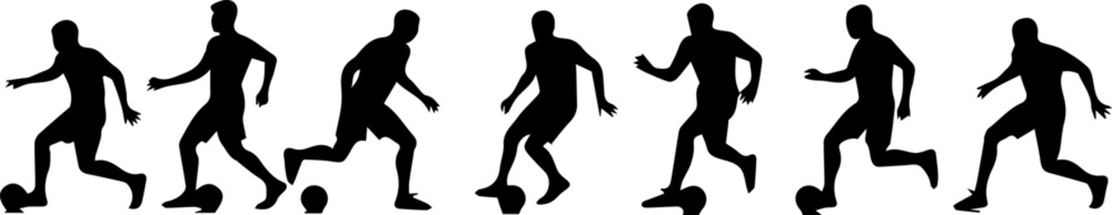 silhouette of a football player dribbling the ball