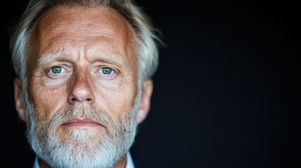 Obraz premium Close-up portrait of a serious older man