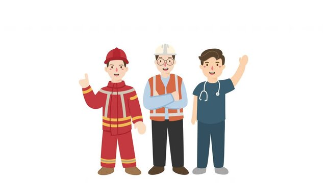 International worker's day people motion graphic