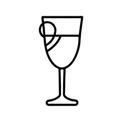 Elegant cocktail glass vector illustration for bar menu and drink recipe design and alcohol related projects