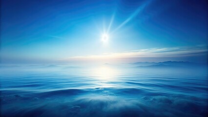 Obraz premium Abstract blue wallpaper: hazy gradient, soft focus, dreamy depth of field.