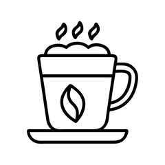 Coffee cup with steam aroma and coffee bean logo vector icon illustration for cafe and restaurant 