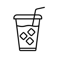 Iced drink in cup with straw vector illustration for summer refreshment and beverage related designs use 
