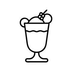 Delicious milkshake dessert vector illustration for menu design and summer drink graphic projects usage