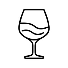 Wine glass vector icon illustration for bar restaurant menu and drink related design elements with alcohol